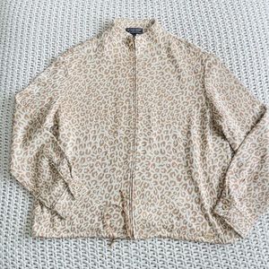 St John Sport By Marie Gray Leopard Gold Glitter Sweater